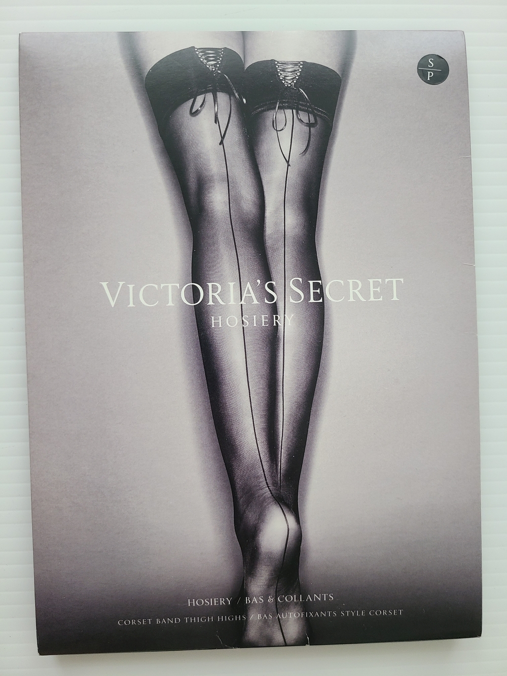Victoria's Secret Black Corset-Band Thigh Highs